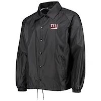 Men's Dunbrooke Black New York Giants Coaches Classic Raglan Full-Snap Windbreaker Jacket