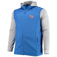 Veste à capuche zippée intégrale Dunbrooke Royal/Gris New York Giants pour hommes Tailles Big & Tall Alpha