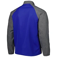 Dunbrooke Royal/Heather Grey New York Giants Hurricane Raglan Full-Zip Windbreaker Jacket