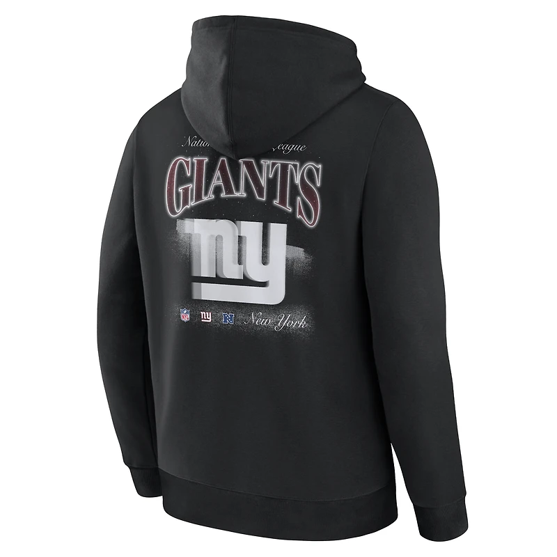 Men's Fanatics Black New York Giants Back Logo Fleece Hoodie