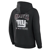 Men's Fanatics  Black New York Giants Back Logo Fleece Hoodie