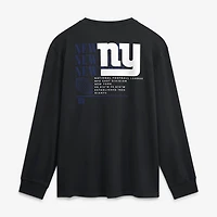 Men's Fanatics Black New York Giants Fullback Drive Relaxed Fit Long Sleeve T-Shirt
