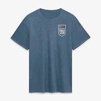 T-shirt Fanatics bleu New York Giants pour homme, style américain délavé
