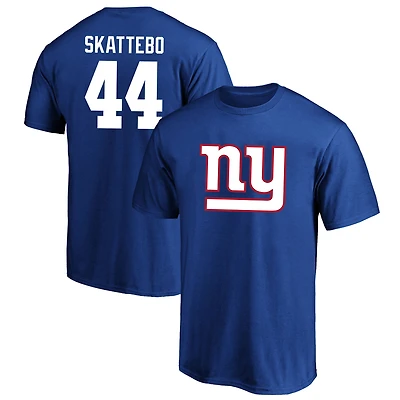 T-shirt homme Fanatics Cam Skattebo Royal New York Giants, grandes tailles, avec nom et numéro du joueur