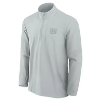 Pull à fermeture éclair quart de tour Fanatics gris pour homme des New York Giants