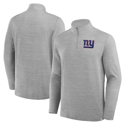 Pull à col zippé New York Giants gris chiné pour homme de Fanatics