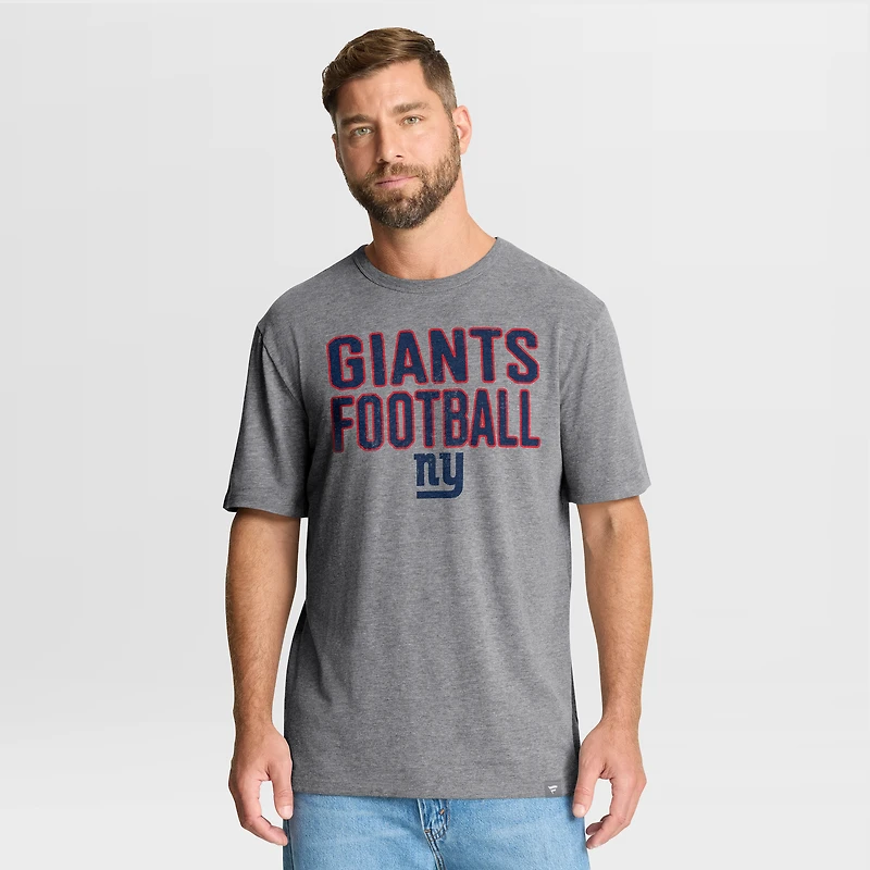 T-shirt tri-blend hommage aux Giants de New York, gris chiné, Fanatics pour homme