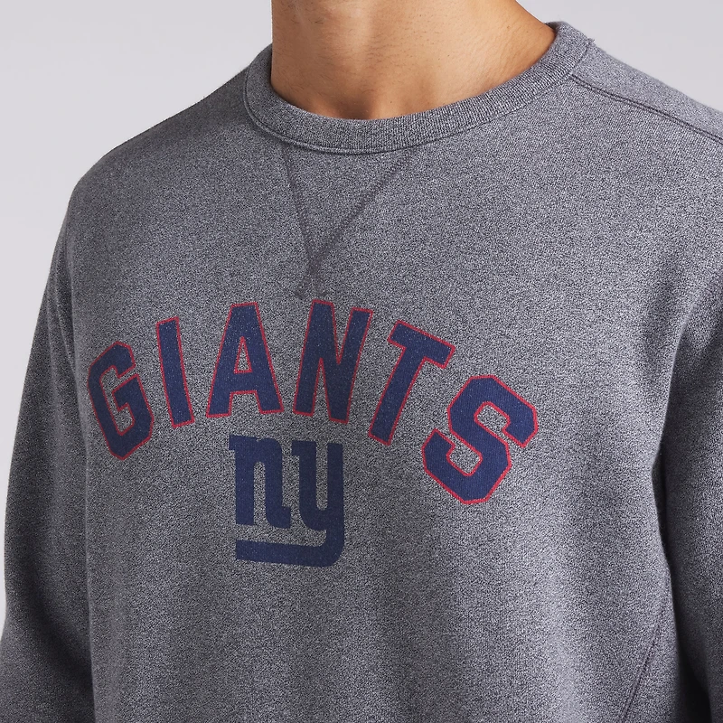 Men's Fanatics Heather Gray New York Giants Loop Terry Pullover Sweatshirt