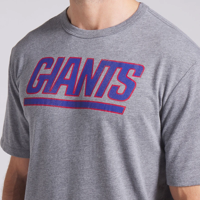Men's Fanatics Heather Gray New York Giants Pass Rush Tri-Blend T-Shirt