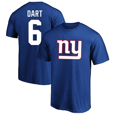 Men's Fanatics Jaxson Dart Royal New York Giants Big & Tall Player Name Number T-Shirt
