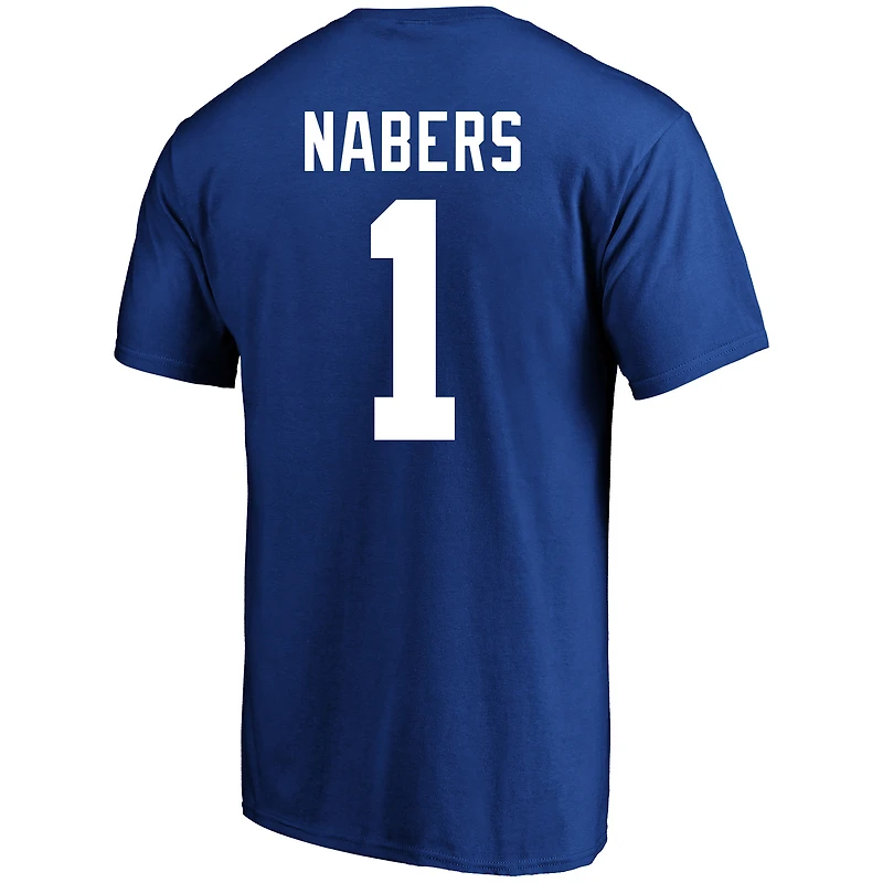 T-shirt Fanatics Malik Nabers Royal New York Giants pour homme, grand et grand, avec nom numéro de joueur