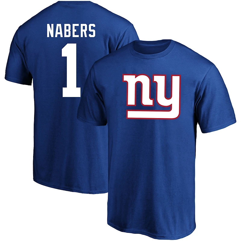 T-shirt Fanatics Malik Nabers Royal New York Giants pour homme, grand et grand, avec nom numéro de joueur