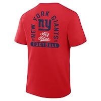 T-shirt rouge Fanatics pour homme, Fluid Motion Legacy des New York Giants