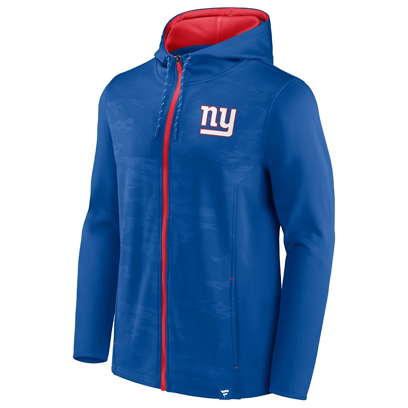 Sweat à capuche entièrement zippé Fanatics Royal/Red New York Giants Ball Carrier pour hommes