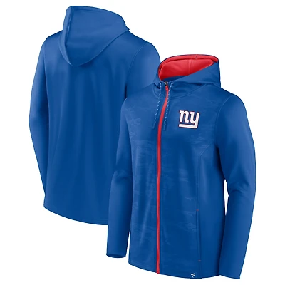 Sweat à capuche entièrement zippé Fanatics Royal/Red New York Giants Ball Carrier pour hommes