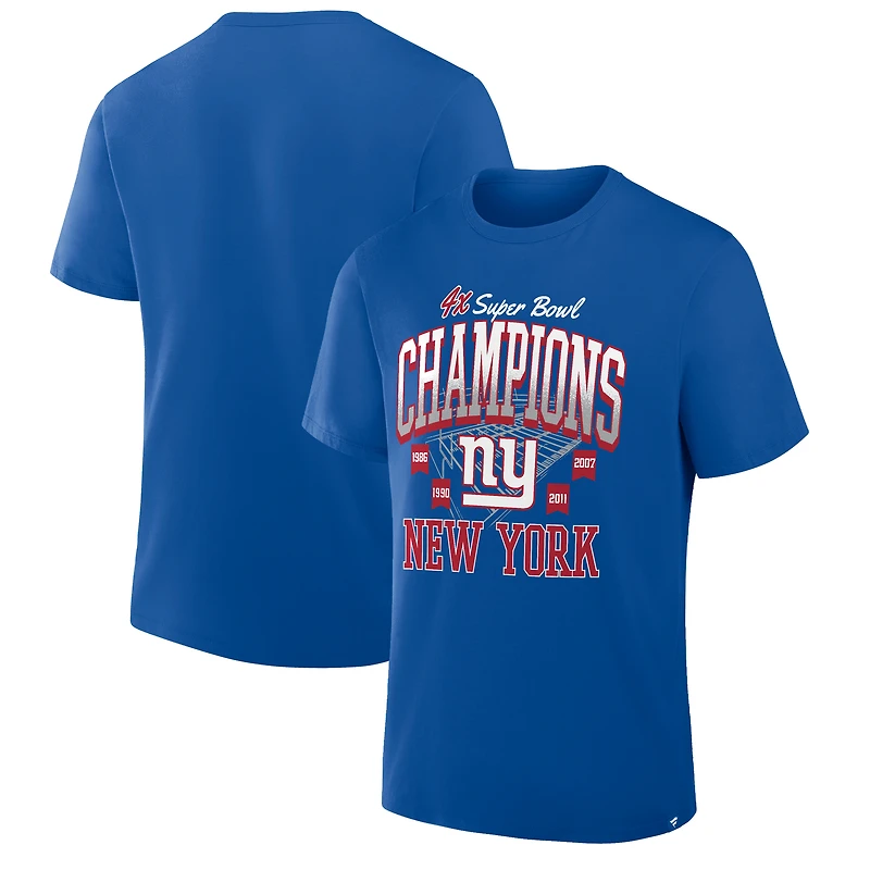 T-shirt Fanatics Royal New York Giants 4x Super Bowl Champions pour homme