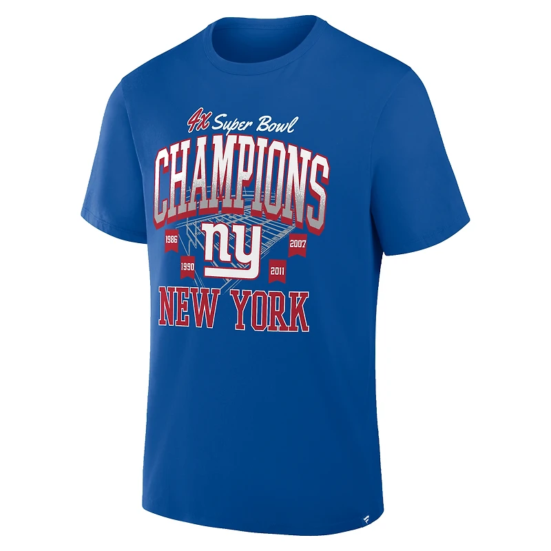 T-shirt Fanatics Royal New York Giants 4x Super Bowl Champions pour homme