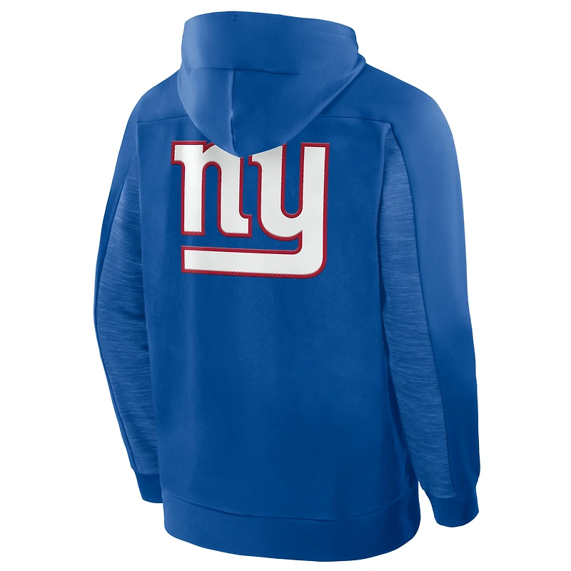 Sweat à capuche zippé pour homme Fanatics Royal New York Giants Checkdown Pass