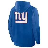 Sweat à capuche zippé pour homme Fanatics Royal New York Giants Checkdown Pass