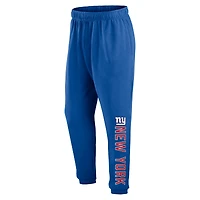 Pantalon de survêtement en polaire Fanatics Royal New York Giants Chop Block pour hommes