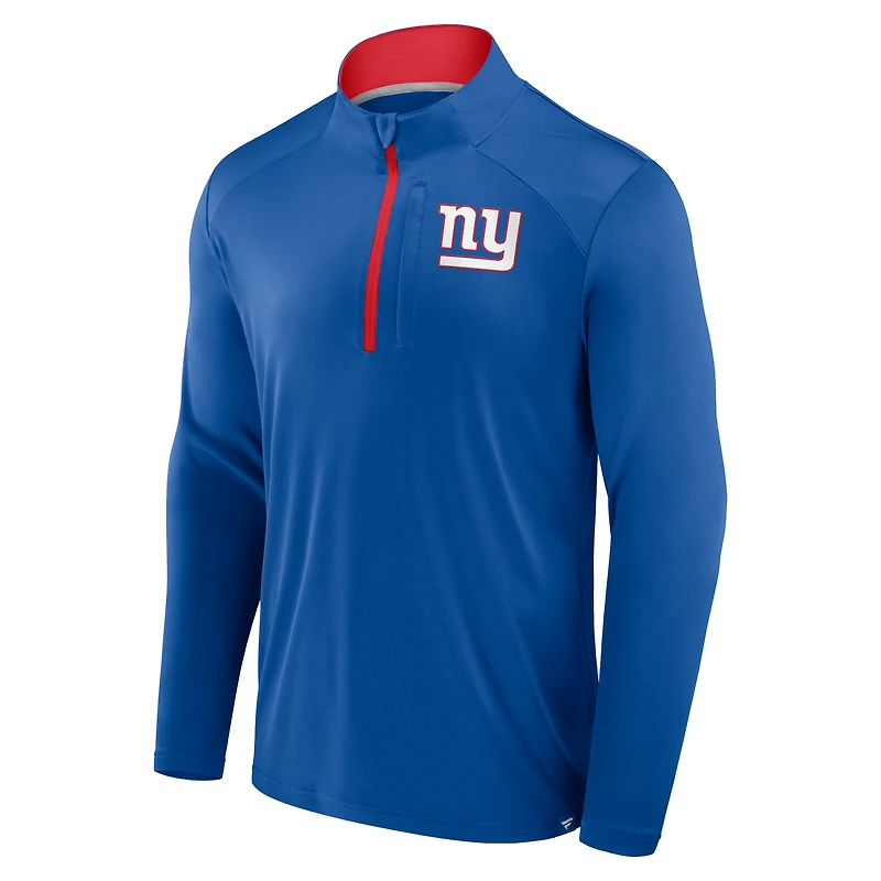 Veste à manches longues et fermeture éclair quart de tour pour homme Fanatics Royal New York Giants Defender