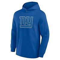 Men's Fanatics Royal New York Giants Elements Blaze Tri-Blend Long Sleeve Hoodie T-Shirt