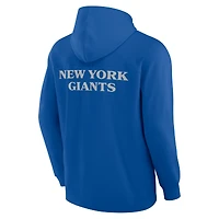 Men's Fanatics Royal New York Giants Elements Blaze Tri-Blend Long Sleeve Hoodie T-Shirt