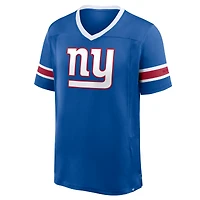 T-shirt col V Hashmark Premium Fanatics Royal New York Giants pour homme