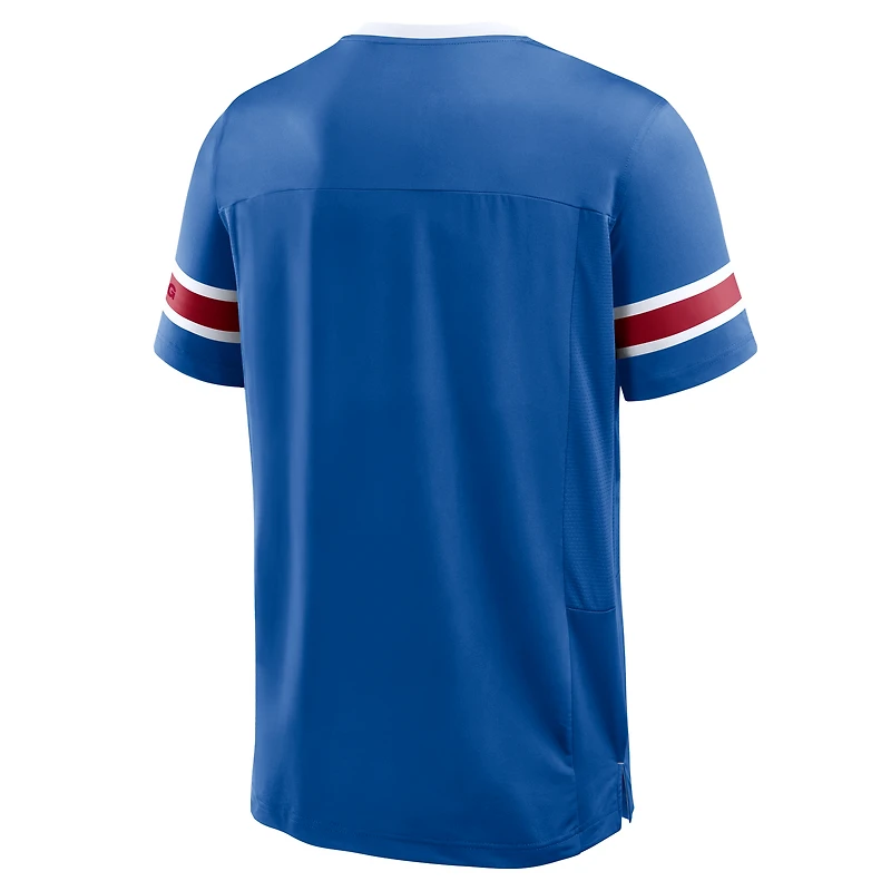 T-shirt col V Hashmark Premium Fanatics Royal New York Giants pour homme