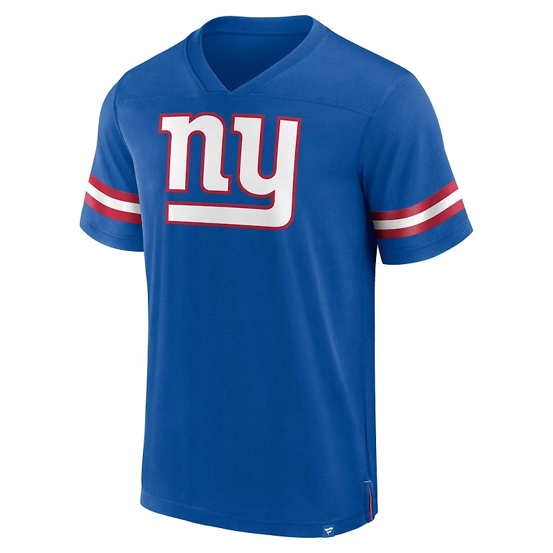 T-shirt à col en V Fanatics Royal New York Giants pour hommes
