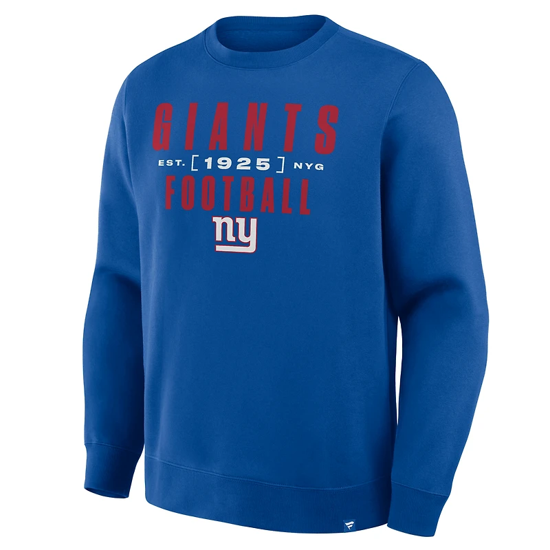 Sweat-shirt à capuche Fanatics Royal New York Giants Powerful Throw Legacy pour homme