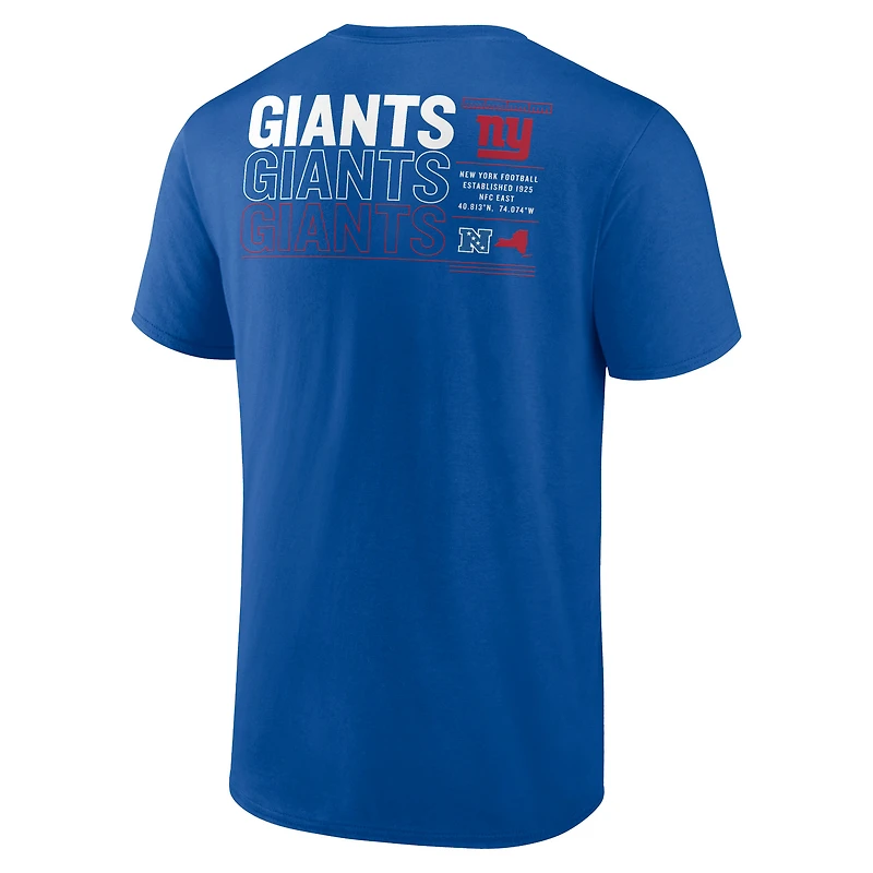 T-shirt Fanatics Royal New York Giants Repeat Stats pour hommes