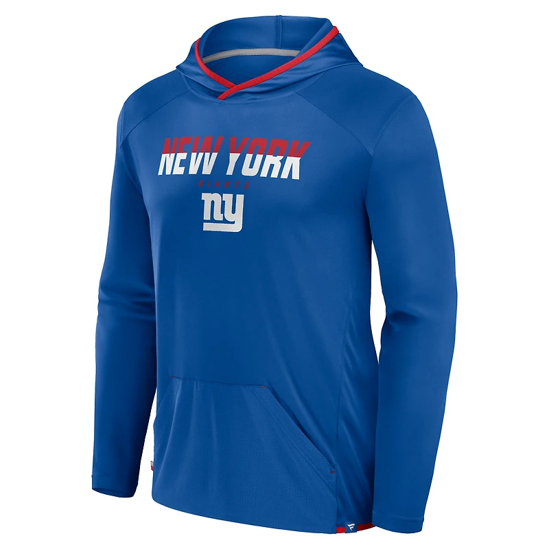 T-shirt à manches longues et capuche transitionnelle Fanatics Royal New York Giants pour hommes