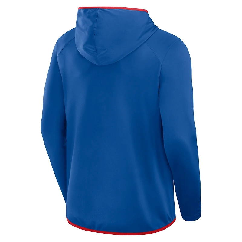 Men's Fanatics Royal New York Giants Transitional Defender Hoodie Long Sleeve T-Shirt