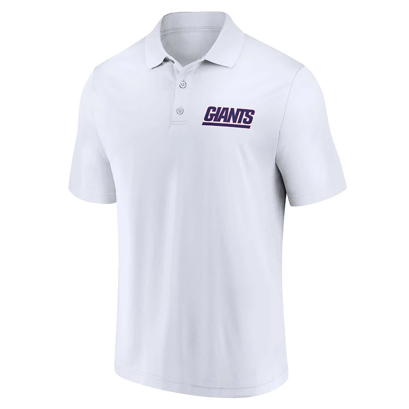 Ensemble de deux polos Lockup Fanatics pour hommes blanc/royal New York Giants