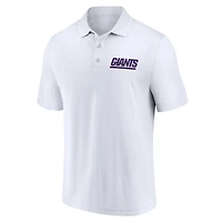 Ensemble de deux polos Lockup Fanatics pour hommes blanc/royal New York Giants