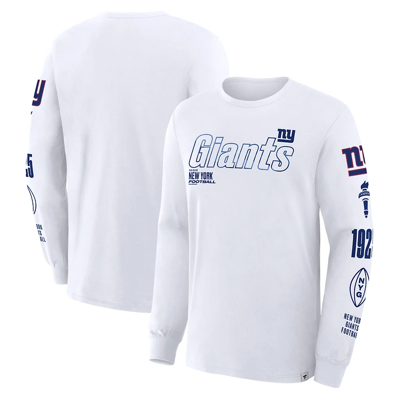 Men's Fanatics White New York Giants Legacy Long Sleeve T-Shirt