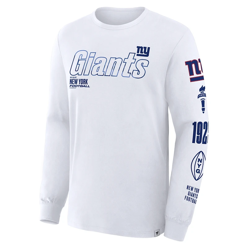 Men's Fanatics White New York Giants Legacy Long Sleeve T-Shirt