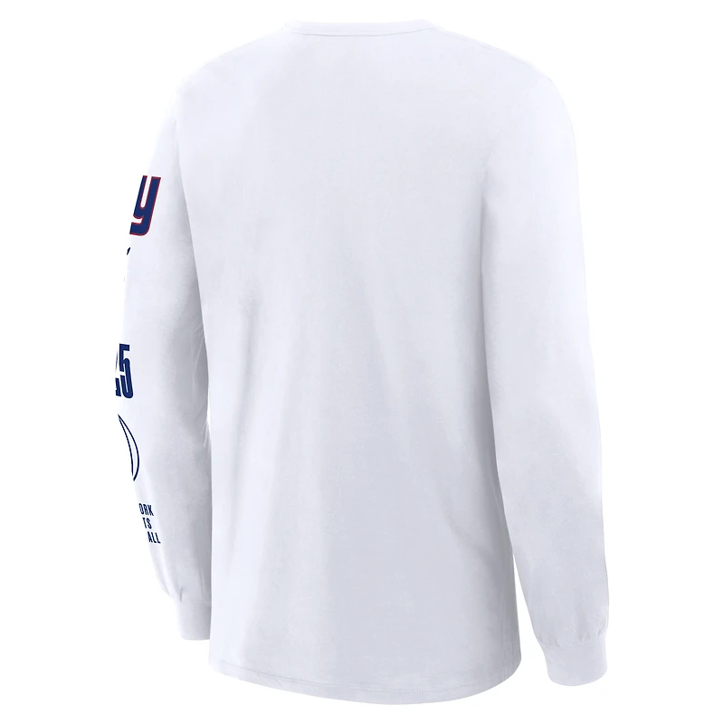 Men's Fanatics White New York Giants Legacy Long Sleeve T-Shirt