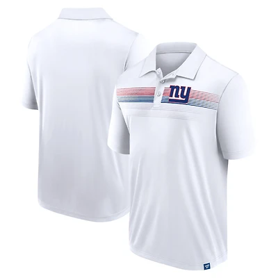 Polo blanc Interlock Fanatics pour hommes, victoire des Giants de New York
