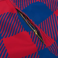Salopette à carreaux avec grand logo FOCO Royal New York Giants pour hommes