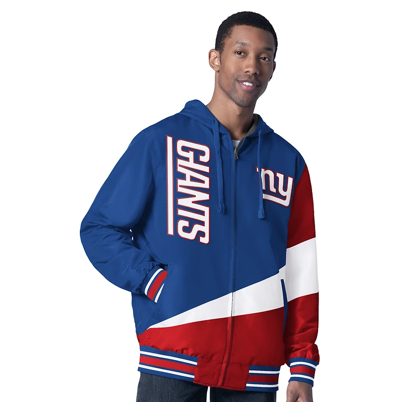 Men's G-III Sports by Carl Banks Royal/Charcoal New York Giants Dual Threat Reversable Full-Zip Hooded Jacket