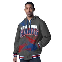 Men's G-III Sports by Carl Banks Royal/Charcoal New York Giants Dual Threat Reversable Full-Zip Hooded Jacket
