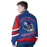 Men's G-III Sports by Carl Banks Royal New York Giants Prime Time Full-Zip Racing Jacket