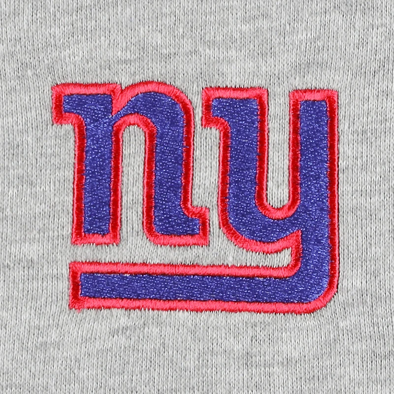 Veste à capuche raglan entièrement zippée en polaire New York Giants Big & Tall gris chiné pour homme