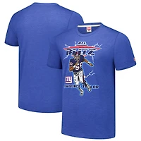 T-shirt tri-blend hommage pour homme Lawrence Taylor Royal New York Giants NFL Blitz joueur retraité