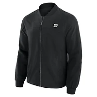 Men's J. Palmer Black New York Giants Lightweight Cover-4 Tri-Blend Full-Zip Jacket