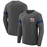 Men's J. Palmer Dark Heather Gray New York Giants Players Lounge Raglan Tri-Blend Sweatshirt