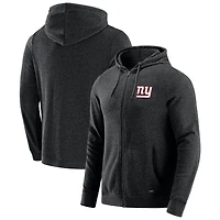 Sweat à capuche zippé tri-blend gris chiné foncé J. Palmer pour homme des New York Giants
