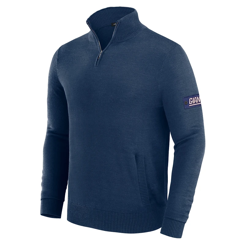 Pull zippé à quart de tour New York Giants bleu marine J. Palmer pour homme